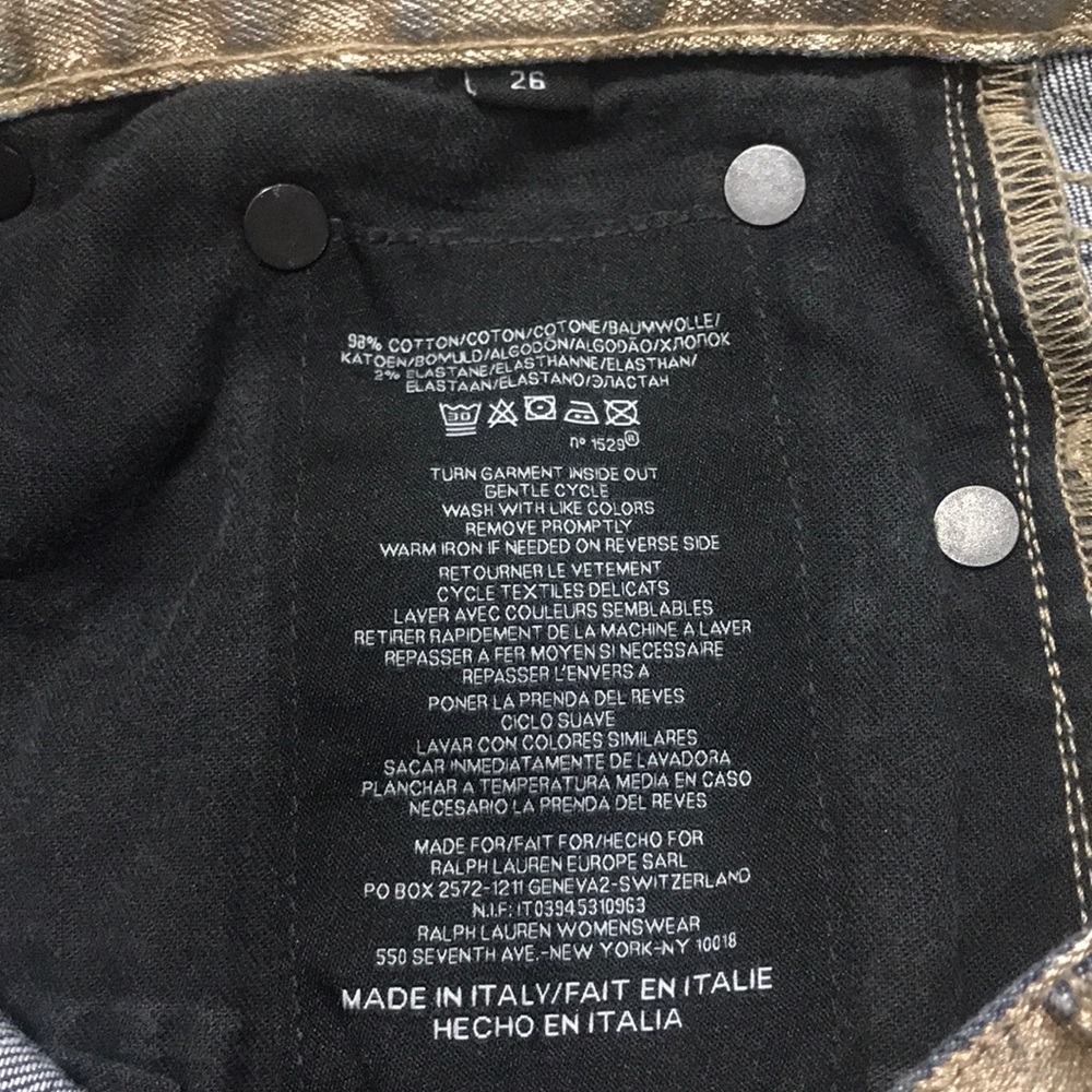 RL Black Label Cropped Matchstick Metallic Jeans - Picture 8 of 8